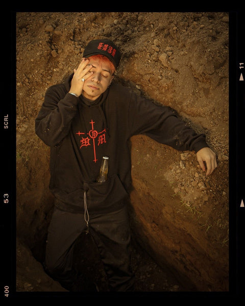 Black " Rojo " Party Hoodie